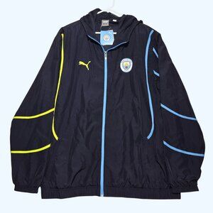 Manchester City Puma Windbreaker Jacket Full Zip Mens XXL NEW NWT EPL Football